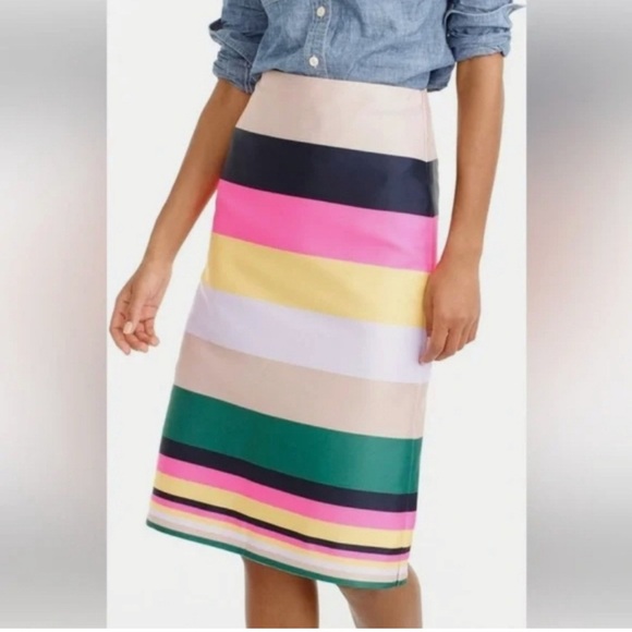 J. Crew Colorful Stripe Pencil Skirt - Picture 1 of 9